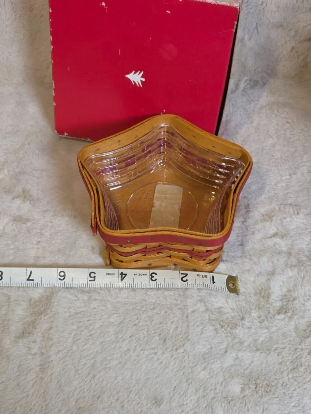 Longaberger 2001 Tree Trimming Twinkle Twinkle Basket with Box and Plastic Liner